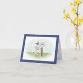 Lettre d'une carte de note aux oiseaux bleus (Fleur jaune)