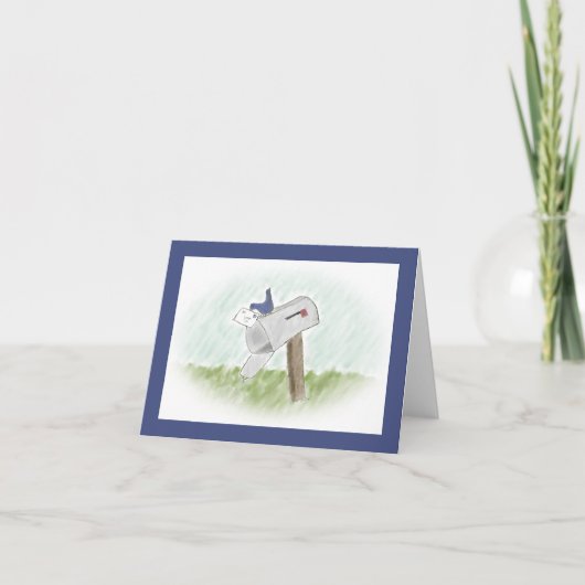 Lettre d'une carte de note aux oiseaux bleus (Devant)
