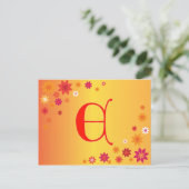 Lettre E carte postale (Debout devant)