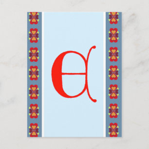 Lettre E carte postale
