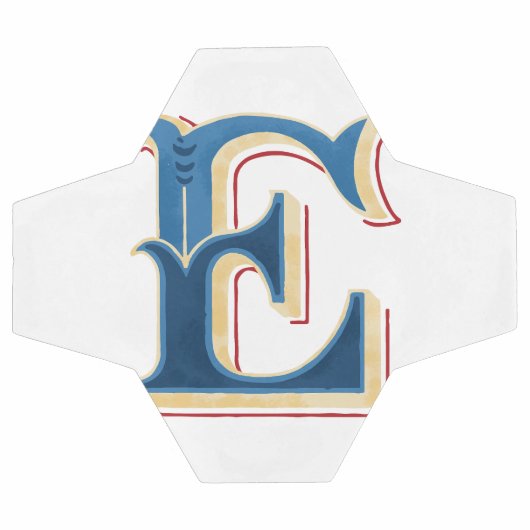 Lettre "E" Élégante Brodée (Plat)