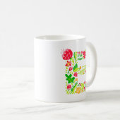 Lettre E en Fleurs Café Mug (Devant droit)