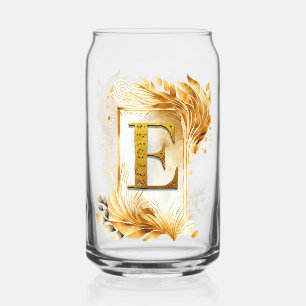 Lettre E Monogramme Encadrée Décorative Dorée