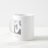 Lettre E Monogramme Nom moderne Café Mug (Devant gauche)