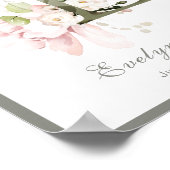 Lettre E Monogramme Rose Rose Rosier Poster (Coin)