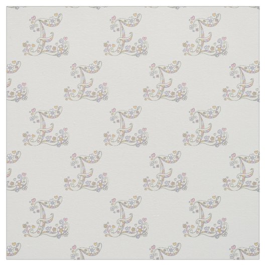 LETTRE E monogramme texte décoratif tissu personna (Échantillon)