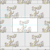 LETTRE E monogramme texte décoratif tissu personna (Carreau)
