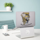 Lettre E Sticker personnalisation Anniversaire (Ordinateur portable sur le bureau)