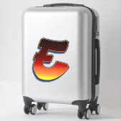 Lettre E - Sticker pour les flammes (Sur valise)