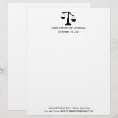Lettre Échelles de justice classiques modernes en-tête de (Devant / Derrière)
