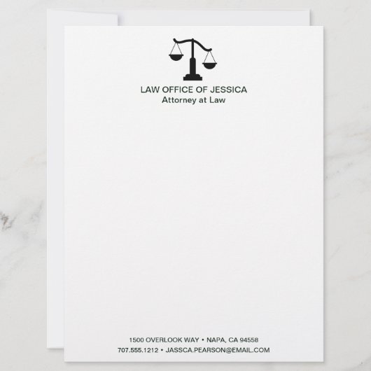 Lettre Échelles de justice classiques modernes en-tête de (Devant)