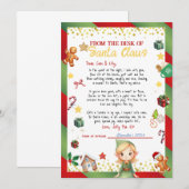 Lettre Elf Girl Noël / Invitation de vacances (Devant / Derrière)