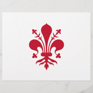 Lettre En-tête avec Drapeau de Florence, Toscane