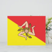 Lettre En-tête avec Drapeau de Sicile, Italie (Debout devant)