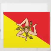 Lettre En-tête avec Drapeau de Sicile, Italie (Devant / Derrière)