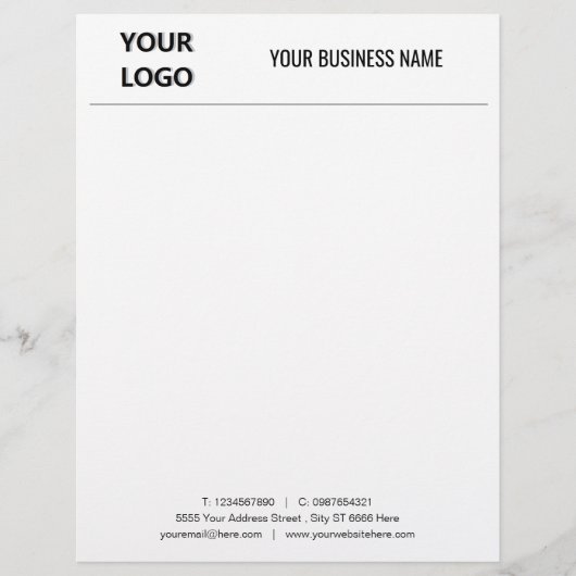 Lettre En-tête de bureau personnalisé avec logo - (Devant)
