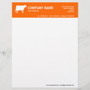 Lettre En-tête de couleur de la vache blanche 2in - Oran