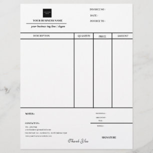 Lettre En-tête de facture de logo d'entreprise
