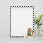 Lettre En-tête de juke-box et notes musicales (Debout devant)