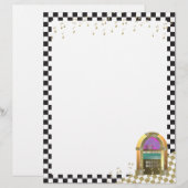 Lettre En-tête de juke-box et notes musicales (Devant / Derrière)