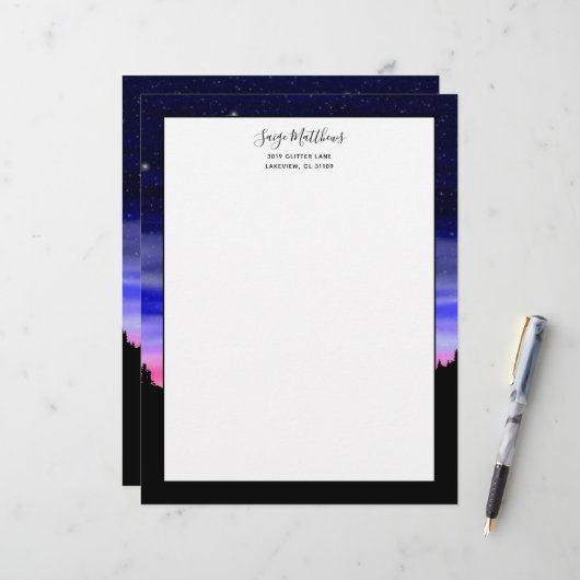 Lettre En-tête de la nuit Diamond (Devant/Arrière en situation)