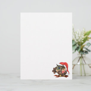 Lettre En-tête de Noël de Cute Owl