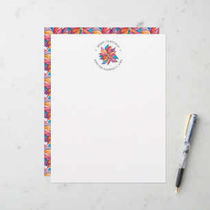 Lettre En-tête de Noël unique en aquarelle Poinsettia
