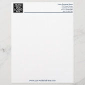 Lettre En-tête du bureau de base - Marine et Blanc (Devant)