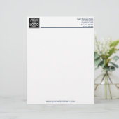 Lettre En-tête du bureau de base - Marine et Blanc (Debout devant)