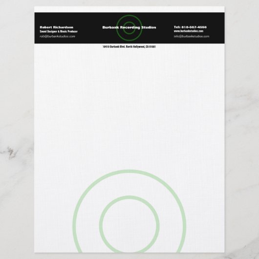 Lettre En-tête du concepteur de son (Devant)