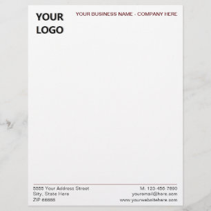 Lettre En-tête personnalisé avec nom de logo d'entrepri