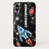 Lettre espace fusée enfants nom coque iphone (Dos)