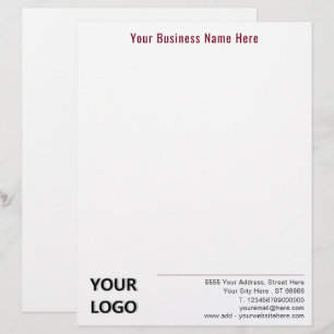 Lettre Exemple de papier à en-tête commercial avec logo e