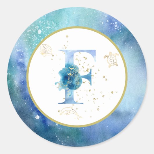 *~* LETTRE F - Autocollant d'enveloppe de plage na (Devant)