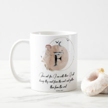 Lettre F, bible aquarelle citation mug