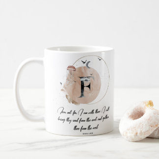 Lettre F, bible aquarelle citation mug