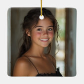 Lettre F Élégant Monogramme Ornement de Noël (Dos)