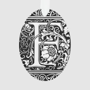 Lettre F Médiévale Monogramme Art Nouveau