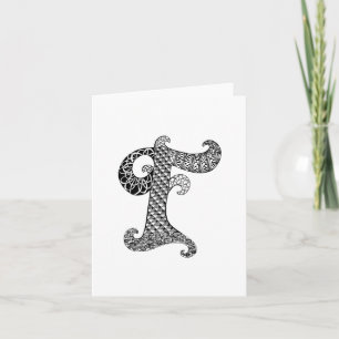 Lettre F Monogramme en noir et blanc