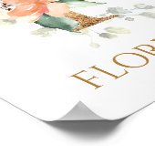 Lettre F Monogramme Peach rose Poster (Coin)