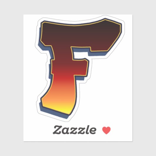 Lettre F - Sticker pour les flammes (Feuille)