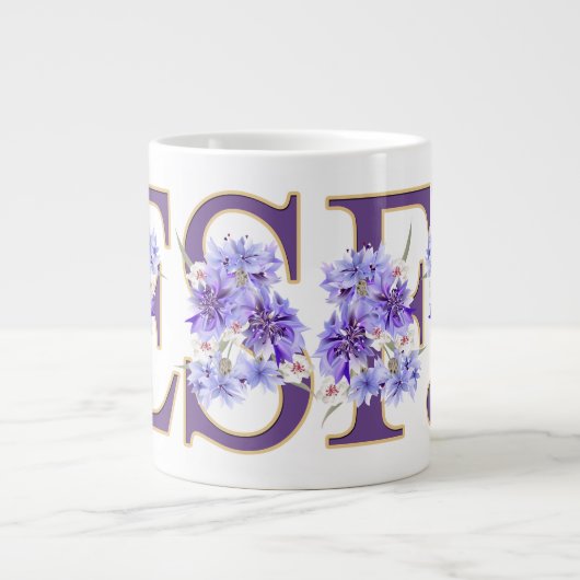 LETTRE FÉMININE ESFJ Florale MBTI Géant Coffee Mug (Devant)