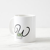 LETTRE fleur sauvage aquarelle classique tasse à c (Devant gauche)