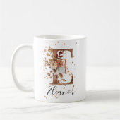 LETTRE FLEURIE COPER E MONogramme Café Mug (Gauche)