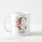 LETTRE FLEURIE DE COCOPIE C MONogramme Café Mug (Gauche)
