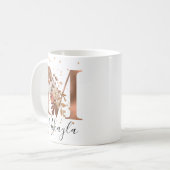 LETTRE FLEURIE DE cuivre M Monogramme Café Mug (Devant gauche)