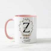 LETTRE FLEURIE MACTE Z MONogramme Mug (Gauche)