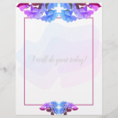 Lettre Fleurs de trompette bleu violet en-tête (Dos)