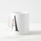 Lettre florale A, tasse d'aquarelle d'art de (Devant gauche)