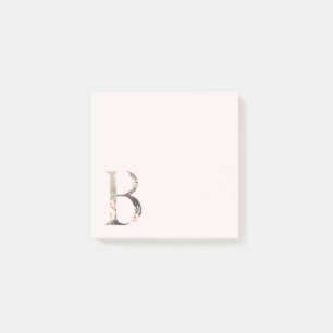 Lettre florale "B" Monogramme Post-It Notes